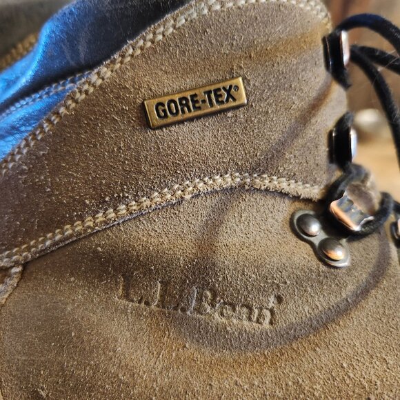 L.L. Bean Mens Size 9 Gore-Tex Leather Hiking Boots Vibram Lace Up Brown Black main image 8